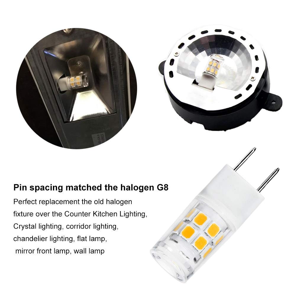 G8 Led Bulb 3W Equivalent To Wb25X10019 20W Halogen Lamp Bulb 20W Replacement For Ge Microwave, 120V Warm White 3000K (2 Pack)