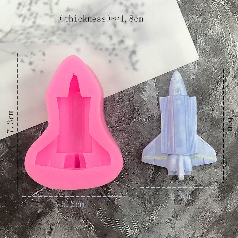 2 Pcs Astronaut Cake Mold, Spaceship Series Silicone Mold, Spacecraft Mold Chocolate Candy Biscuits Silicone Cake Baking Tools