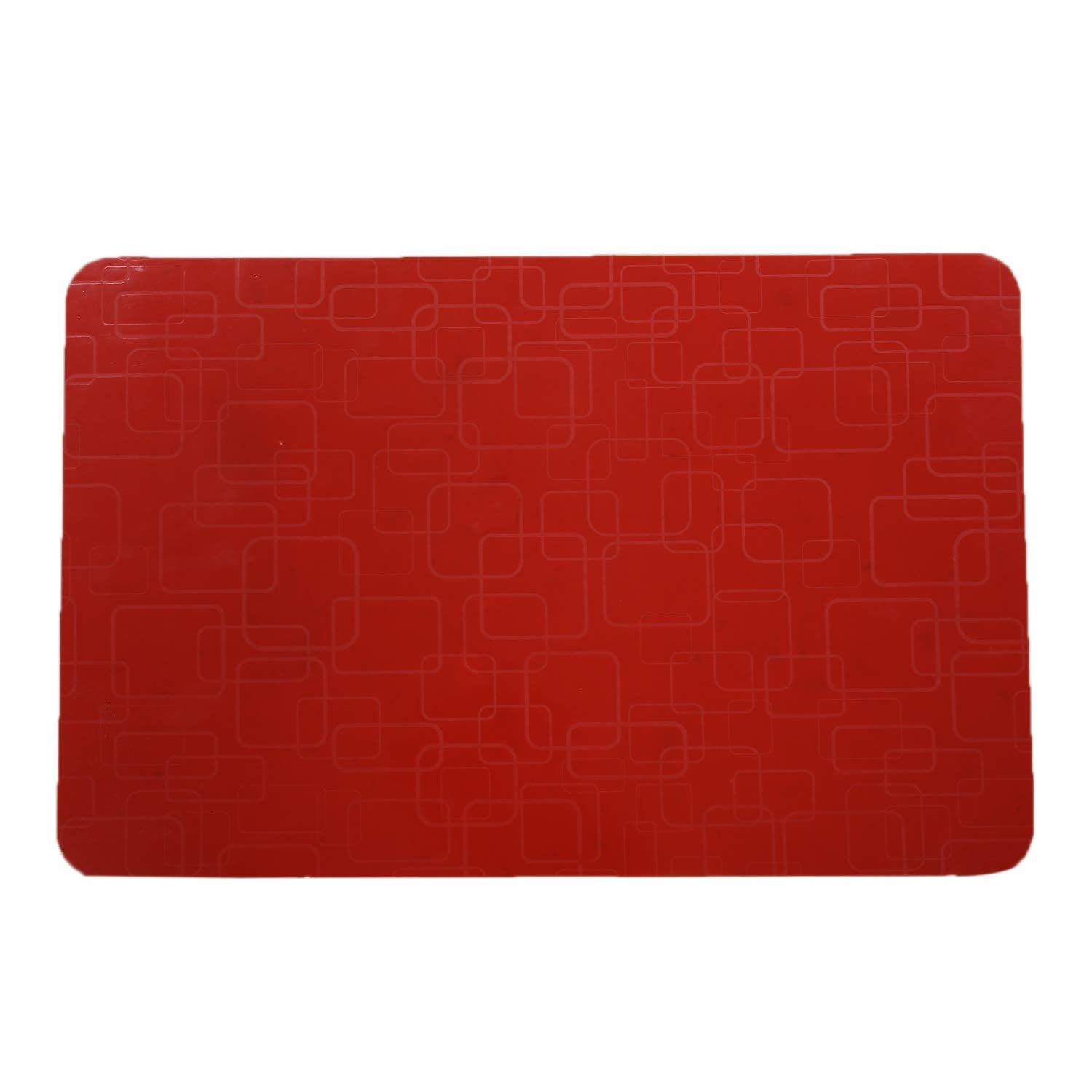 Kuber Industries Checkered Design Pvc 6 Pieces Dining Table Placemat Set (Red), Ctktc013708