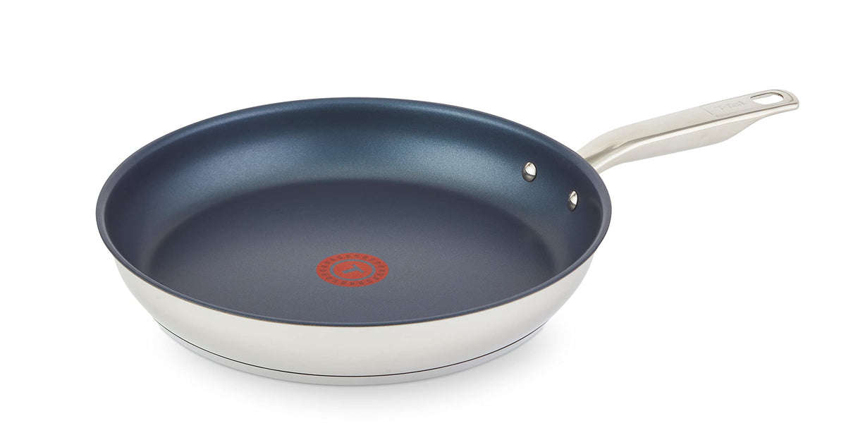 T-Fal Platinum Stainless Steel Fry Pan 12 Inch Induction Oven Safe Up To 500F Cookware, Pots And Pans, Dishwasher Safe Silver