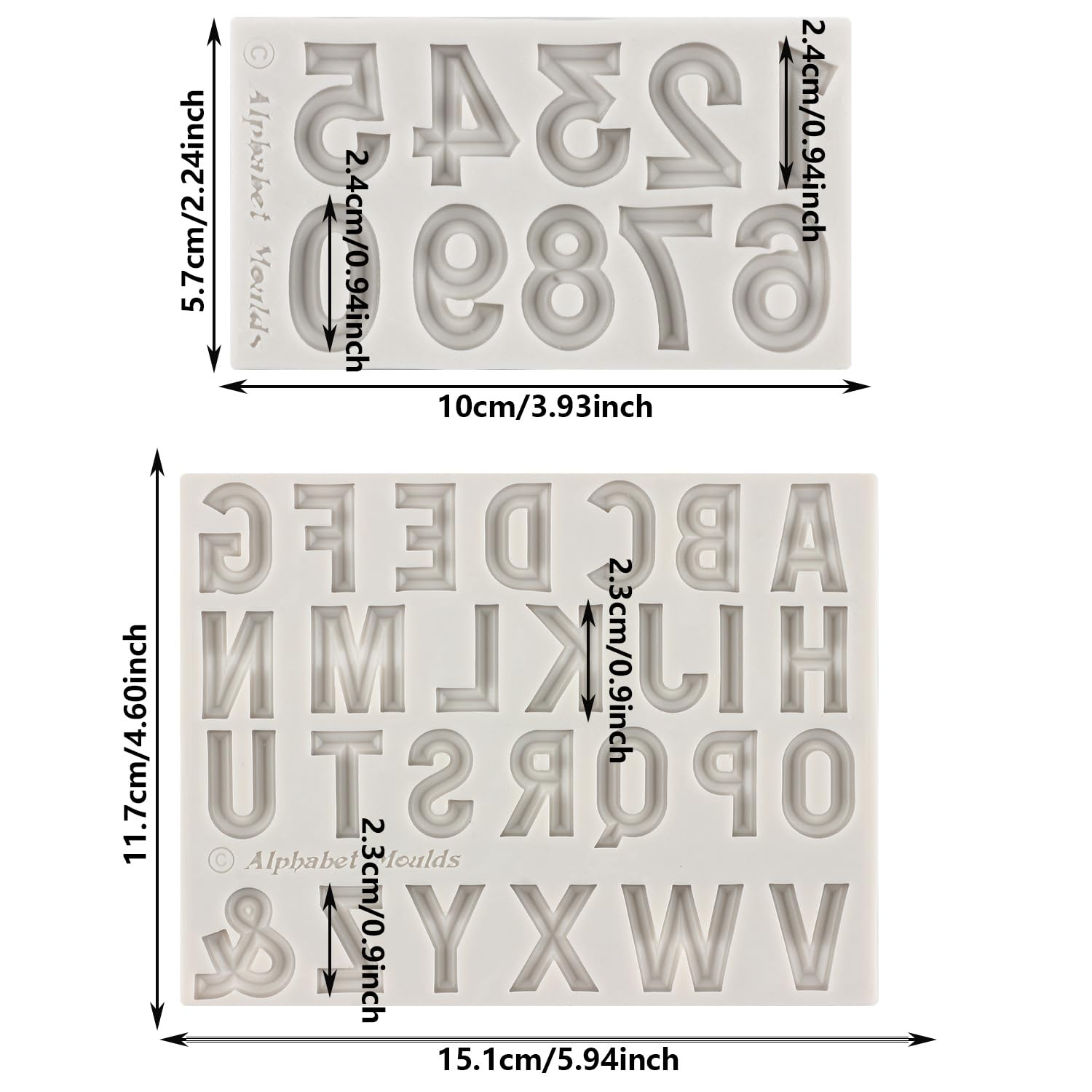 Mypracs Letter Silicone Molds Number Silicone Molds Uppercase Alphabet Number Fondant Mold Letter Molds For Cake Decoration Cupc
