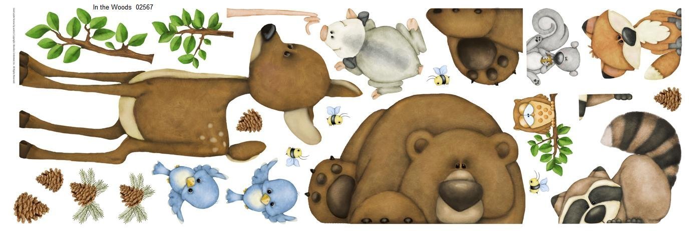 In The Woods Wildlife Animal Stickers Wall Decals Children Bedroom Decor