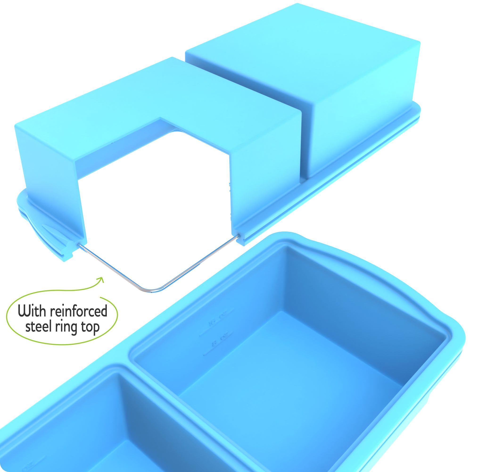 Zip Standing 2 Cup Silicone Freezer Trays With Lid,Soup Freezer Container,Large Ice Cube Molds With Reinforced Steel Ring Top Pe