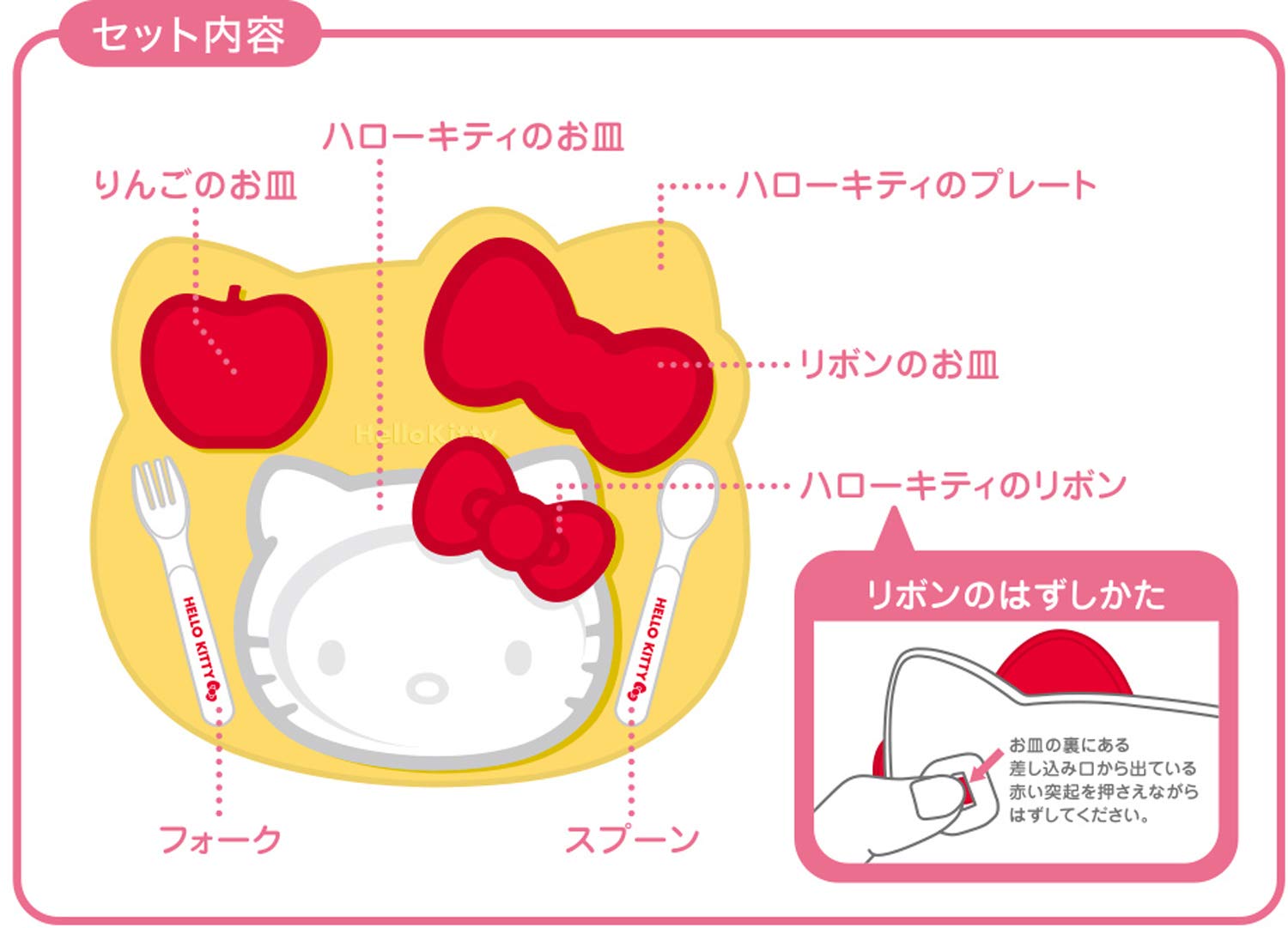 Osk Sanrio Hello Kitty Kid'S Plate And Cutlery Set Kp-18