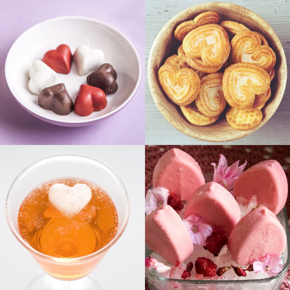 Dakuan Silicone Heart Shaped Molds, 3 Packs 12 Cavities Heart Shaped Silicone Mold For Chocolate Cake Jelly Pudding Handmade Soa