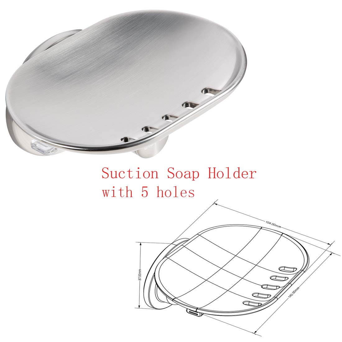 Jiepai Suction Cup Soap Dish Elegant Suction Cup Soap Holder Wall Mounted Soap Holder For Bathroom Kitchen