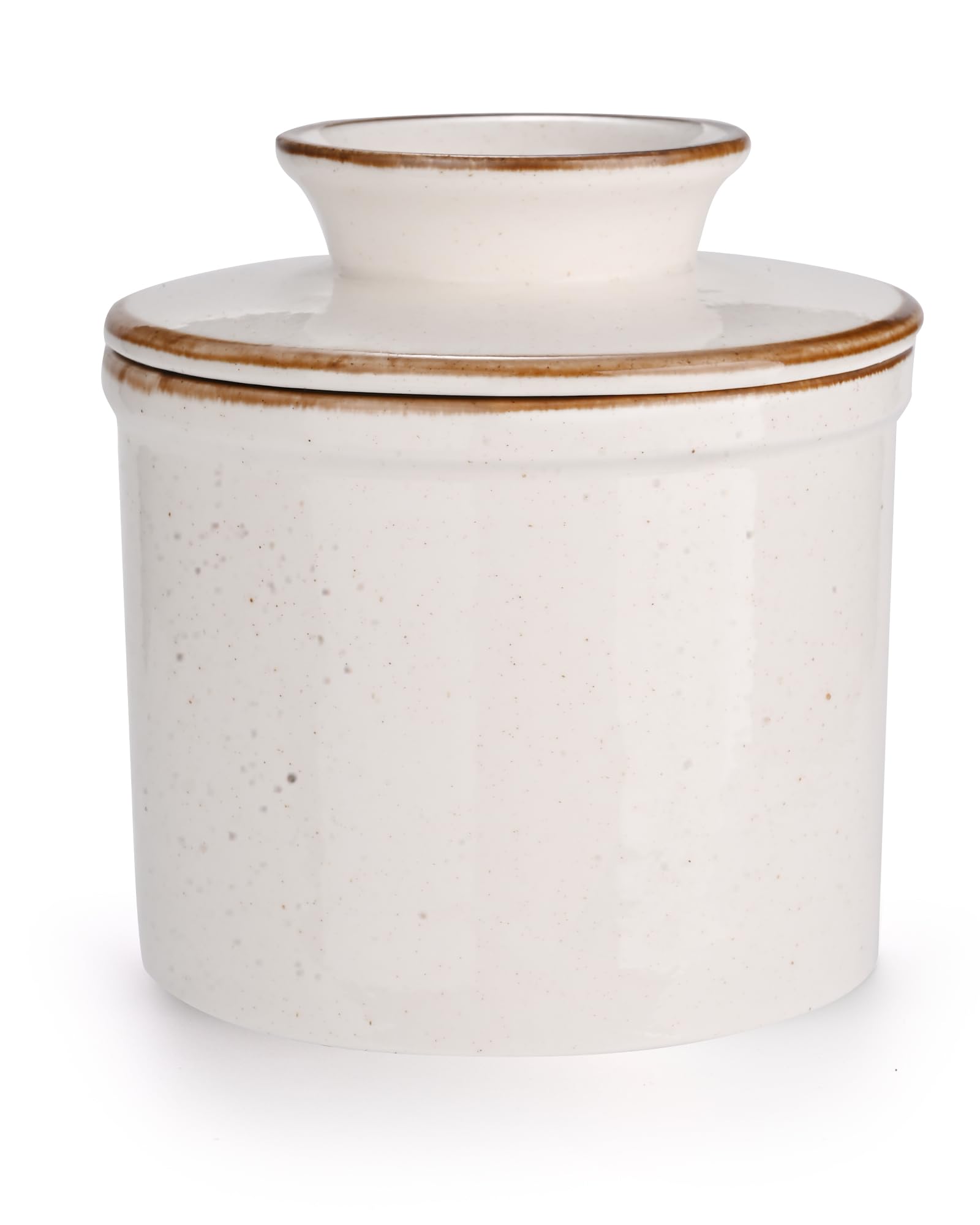 Jersinwei French Butter Dish, Butter Crock for Counter with Water Line, Ceramic Butter Keeper for Spreadable Butter - Chrismas G