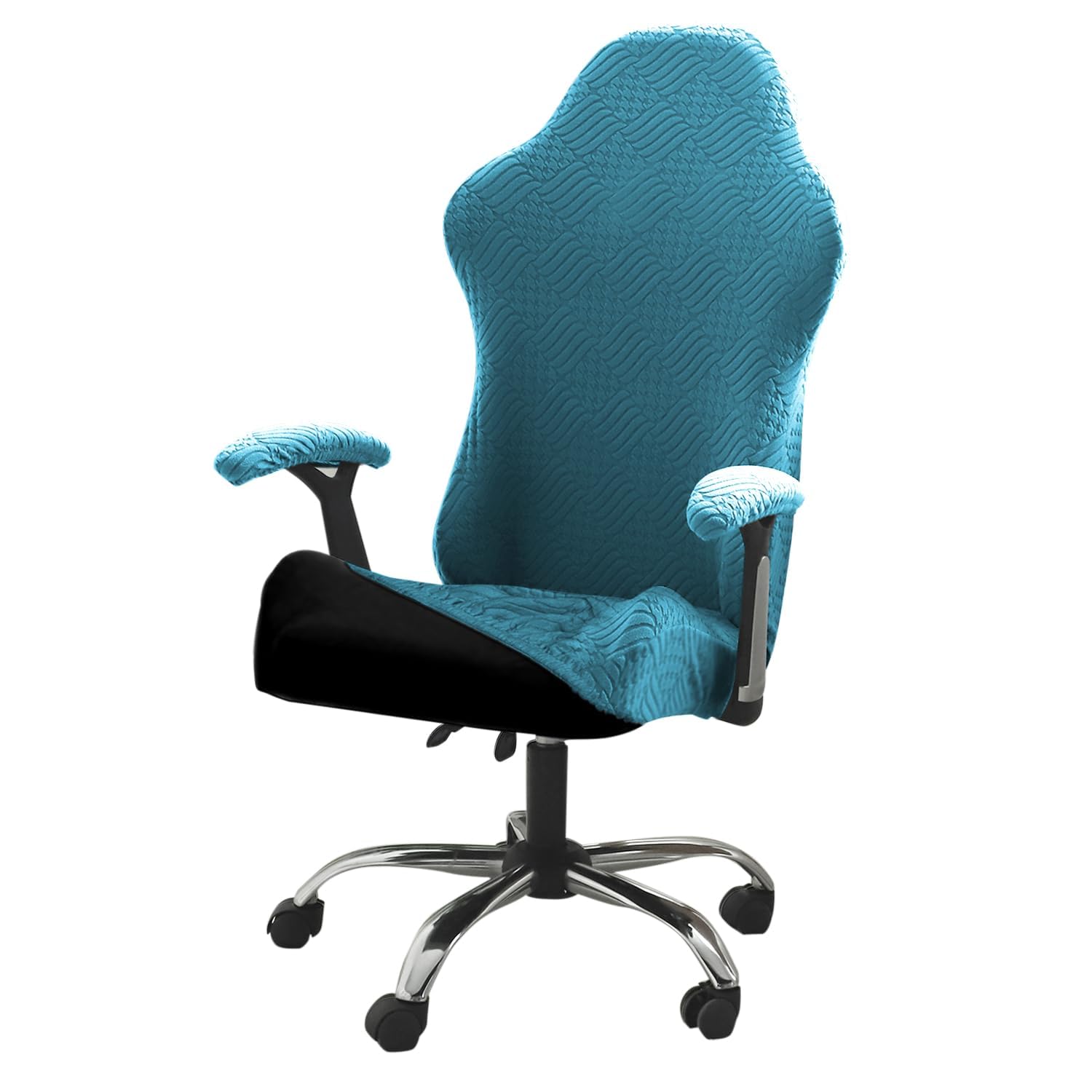 Hokipo Gaming Chair Cover Elastic Jacquard Computer Rotating Chair Seat Covers Slipcover, Turquoise (New-Ar-5366-Trq)