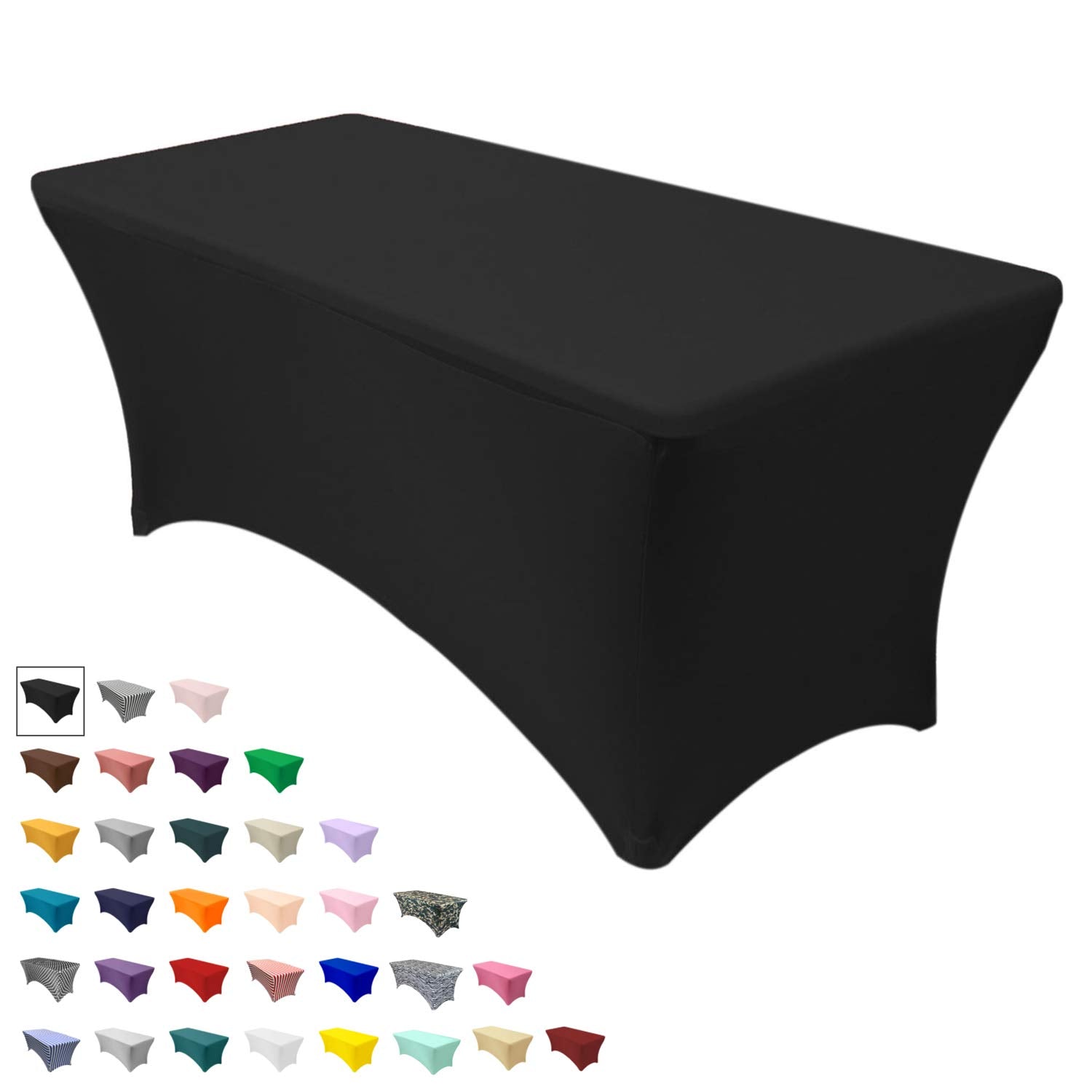 Your Chair Covers Rectangular Spandex Table Covers 6Ft Fitted Tablecloth Wedding Event Patio Table Decorations Elastic Fabric St