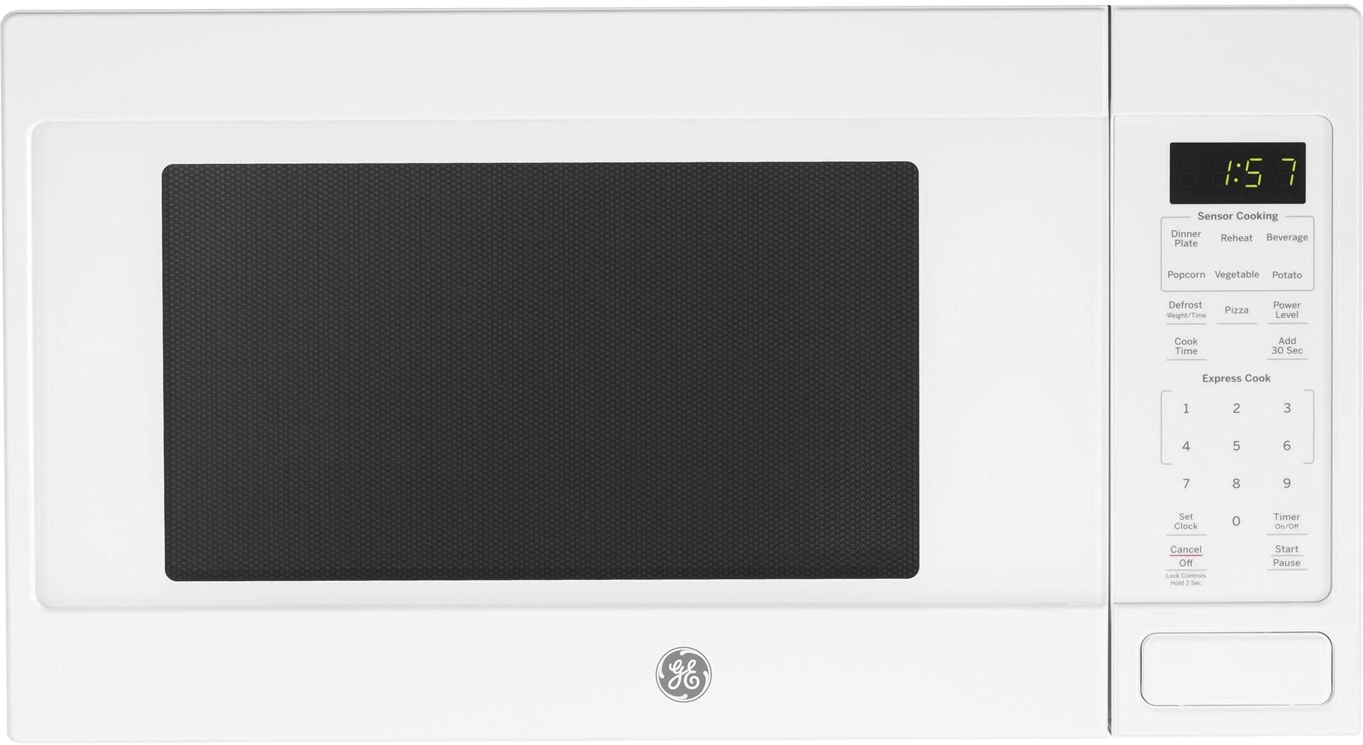 GE JES1657DMWW Countertop Microwave Oven, 1,150-watt Capacity, 1.6 Cubic Ft., 8 Auto Setting Cooking Settings, Kitchen Essential