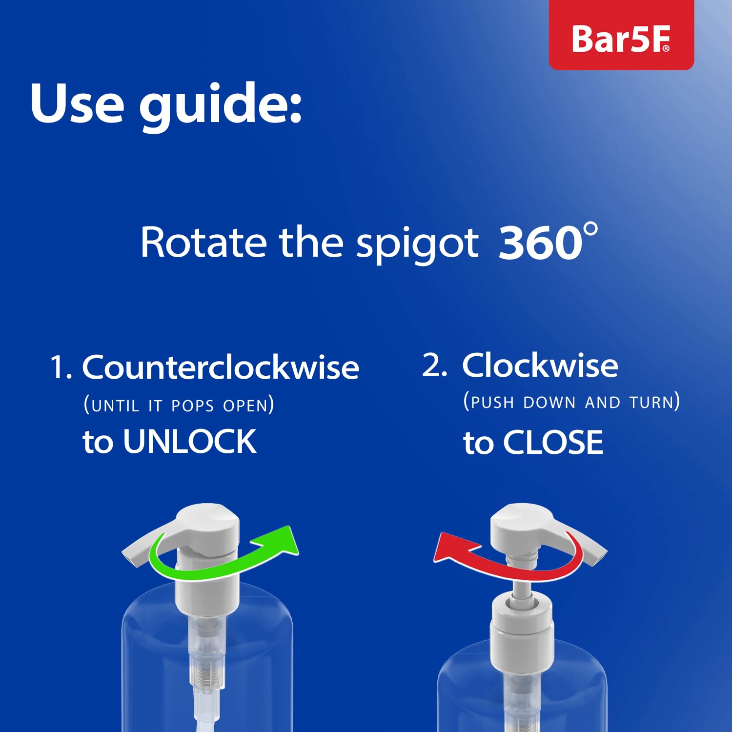 Bar5F Refillable Pump Bottles 32-Ounce 1-Liter Shampoo Conditioner Lotion Soap Crystal-Clear Bpa-Free Pack Of 3