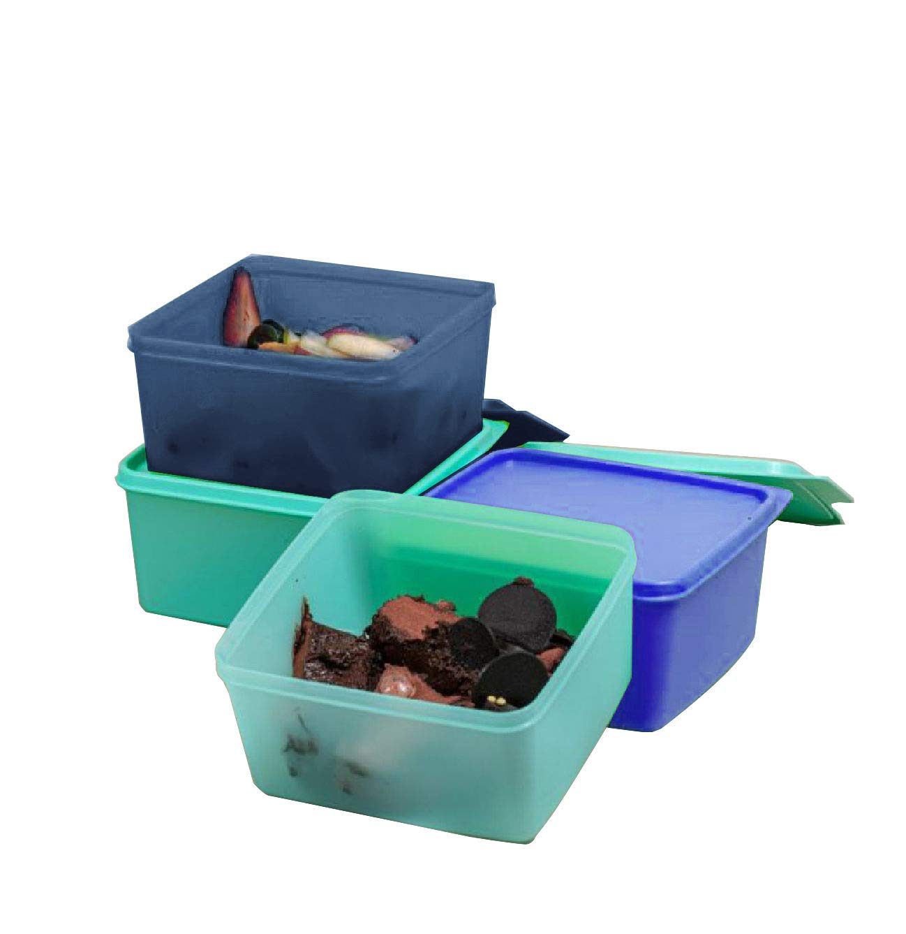 Tupperware Square Refrigerator Container Keep Tab 1.2L 4 Pc (Color May Vary)