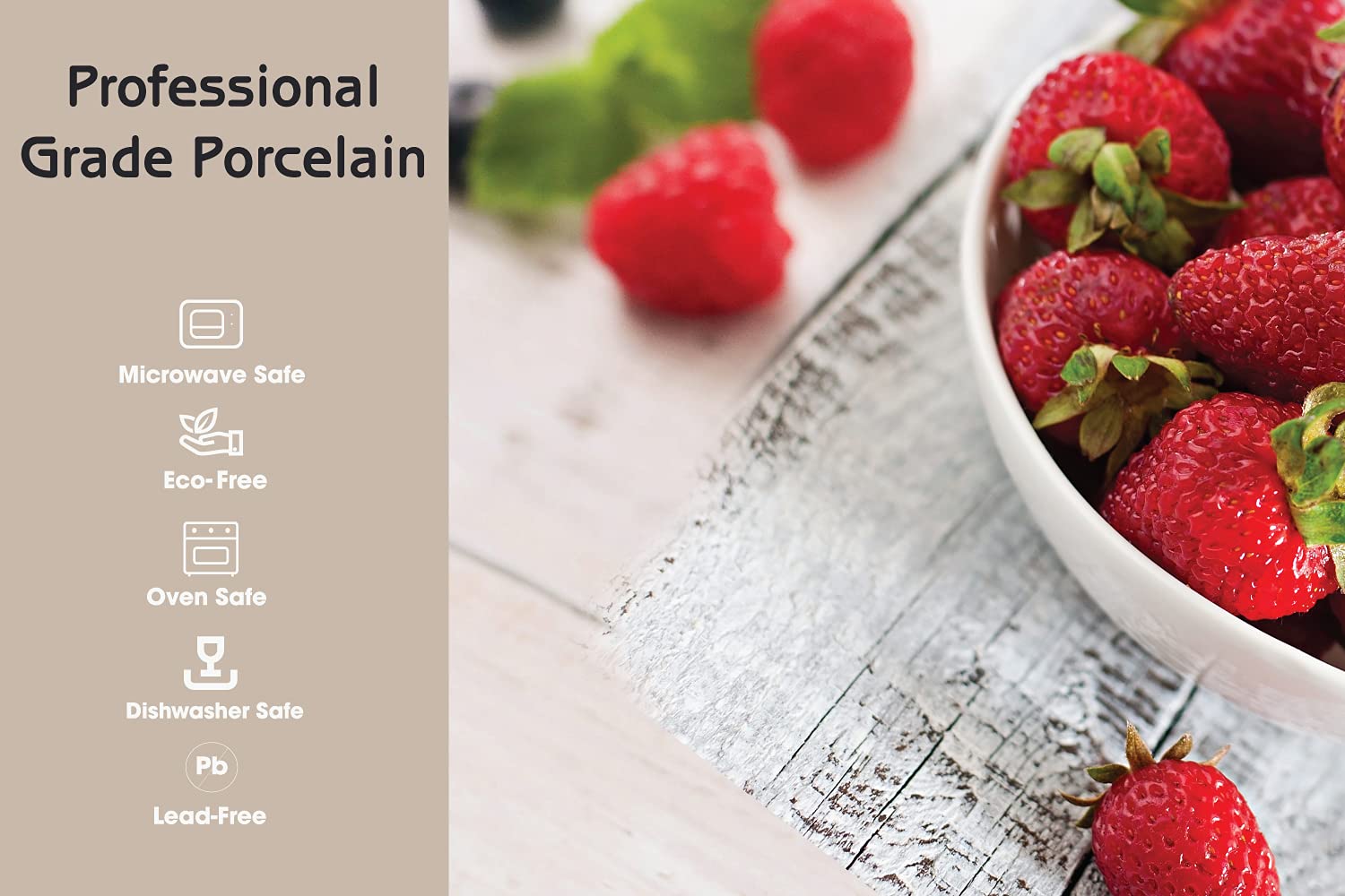 Furmaware Porcelain Bowl Set Sized Perfectly For Cereal, Salads, Ice Cream, Soup, Pasta, Rice And Dessert. Versatile Bowls That