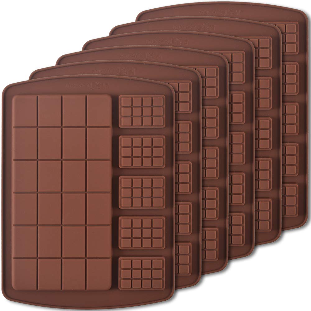Newk Silicone Break Apart Chocolate Molds, Candy And Energy Bar Silicone Molds, Pack Of 6
