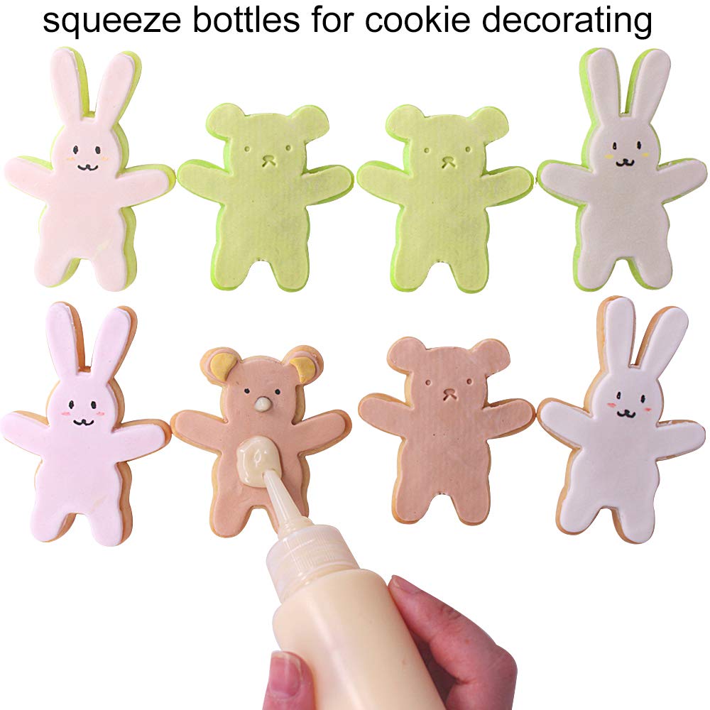 Belinlen 24 Pack 1-Ounce Plastic Squeeze Bottles With Measurement - Cookie Decorating Supplies, Cookie Supplies Writer Bottles F