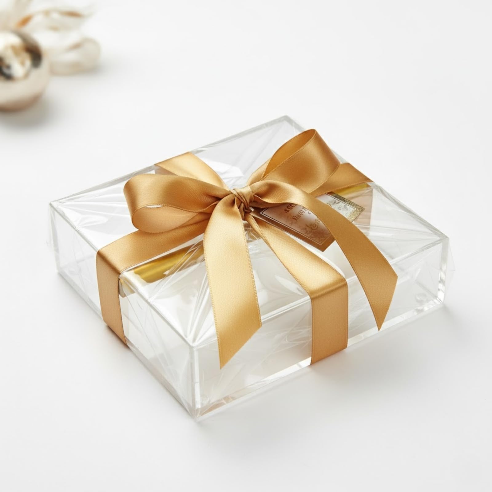 Clear & Gold Napkin Holder – 7"x 7" Square Design | Modern Table Decor