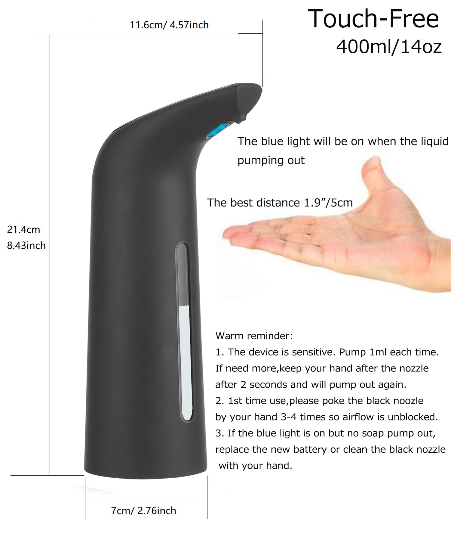 Gulica Automatic Soap Dispenser, Touchless Liquid Soap Dispenser, Soap Dispenser For Kitchen And Bathroom, With Infrared Motion