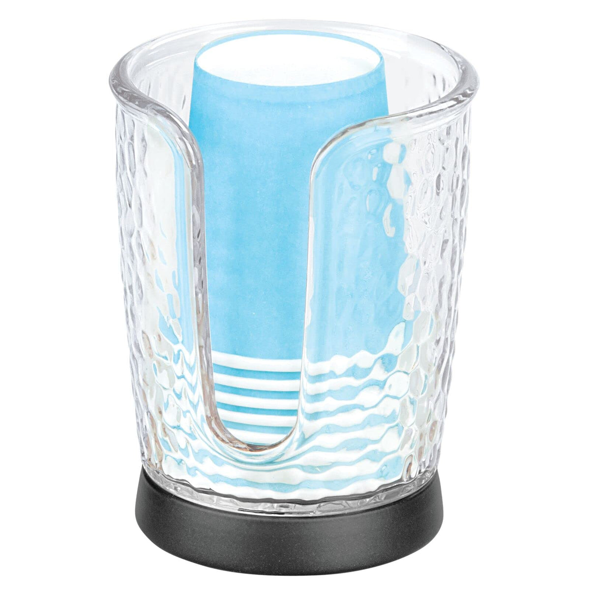 Mdesign Plastic/Steel Compact Small Disposable Paper Cup Dispenser Storage Holder For Rinsing Cups On Bathroom Vanity Countertop
