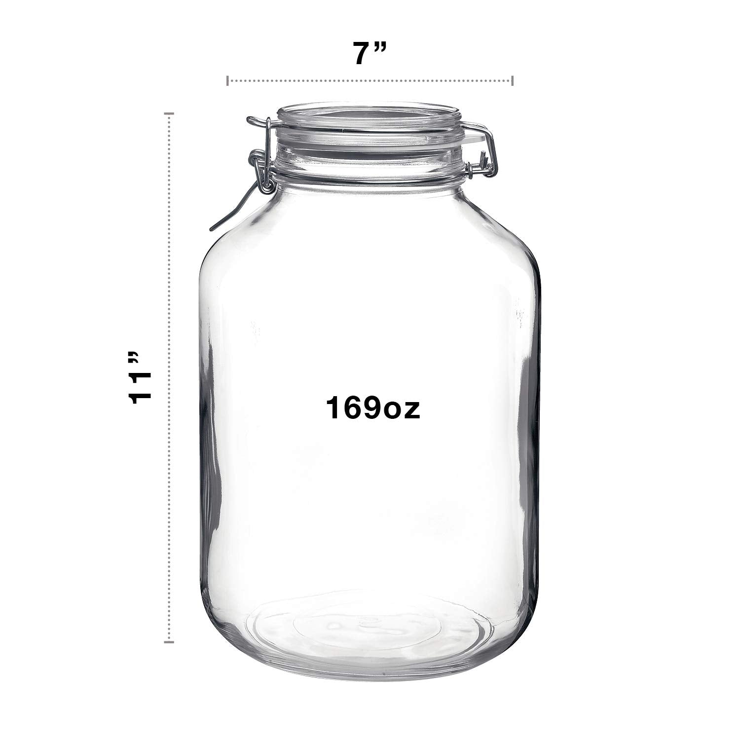 Bormioli Rocco Fba_450492799 Fido Clear Jar, 169 Oz, 5 L