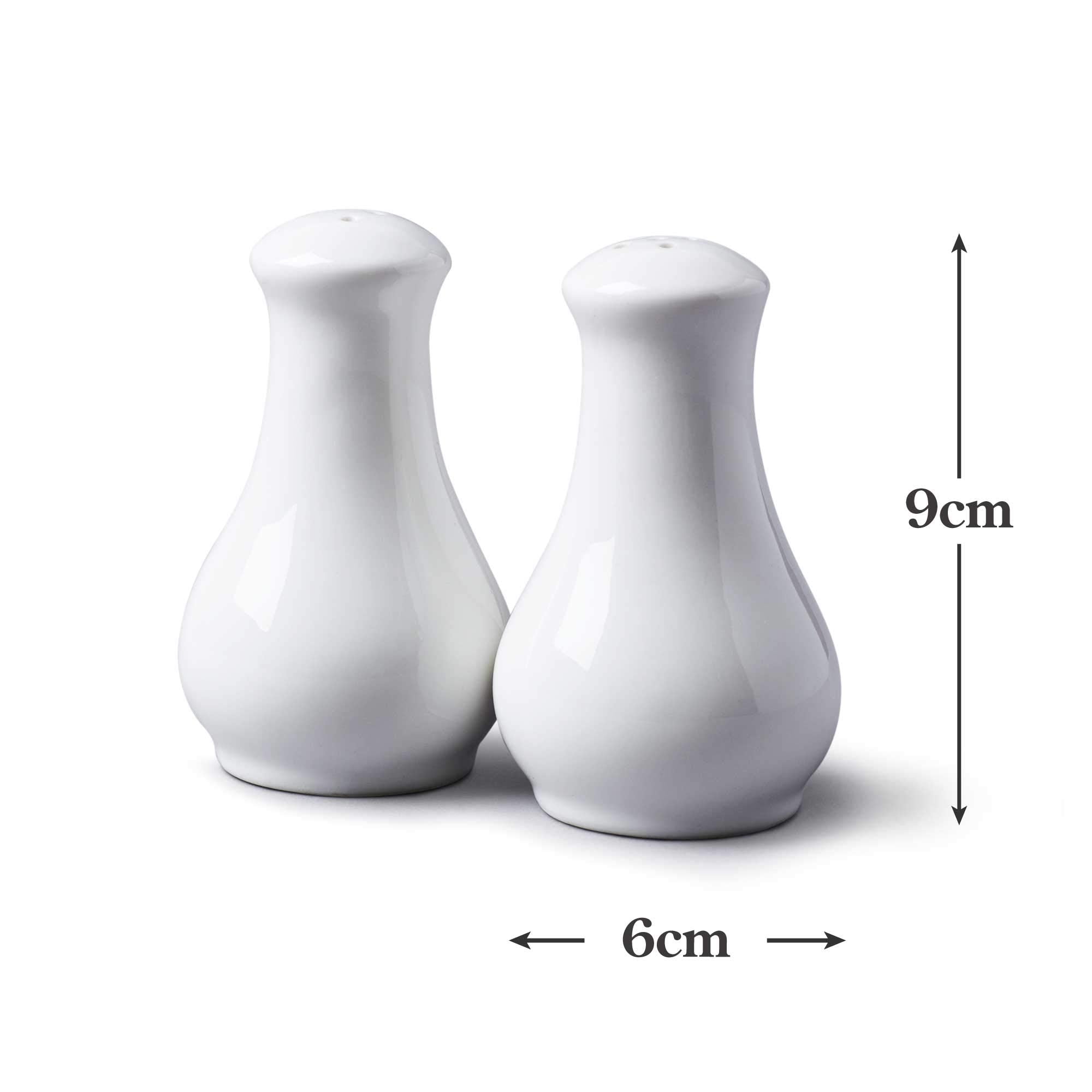 Wm Bartleet & Sons 1750 Traditional Porcelain Salt & Pepper Pot Shaker Cruet Set 13Cm - White