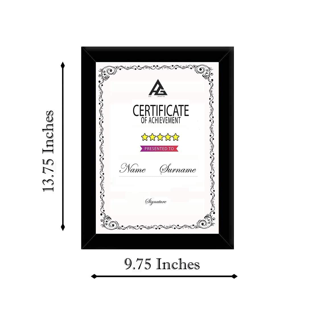 Ag Crafts A4 Size Photo Frame For Wall Black Picture Frame For Home And Office Decoration (Black-A4-6 Frame)