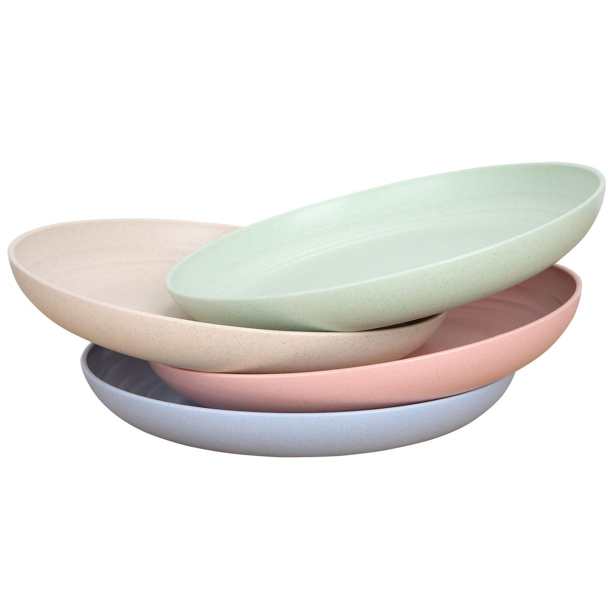 Luckyzone 7.8 Inches Unbreakable Wheat Straw Plates - Reusable Plate Set - Dishwasher & Microwave Safe - Perfect For Dinner Dish