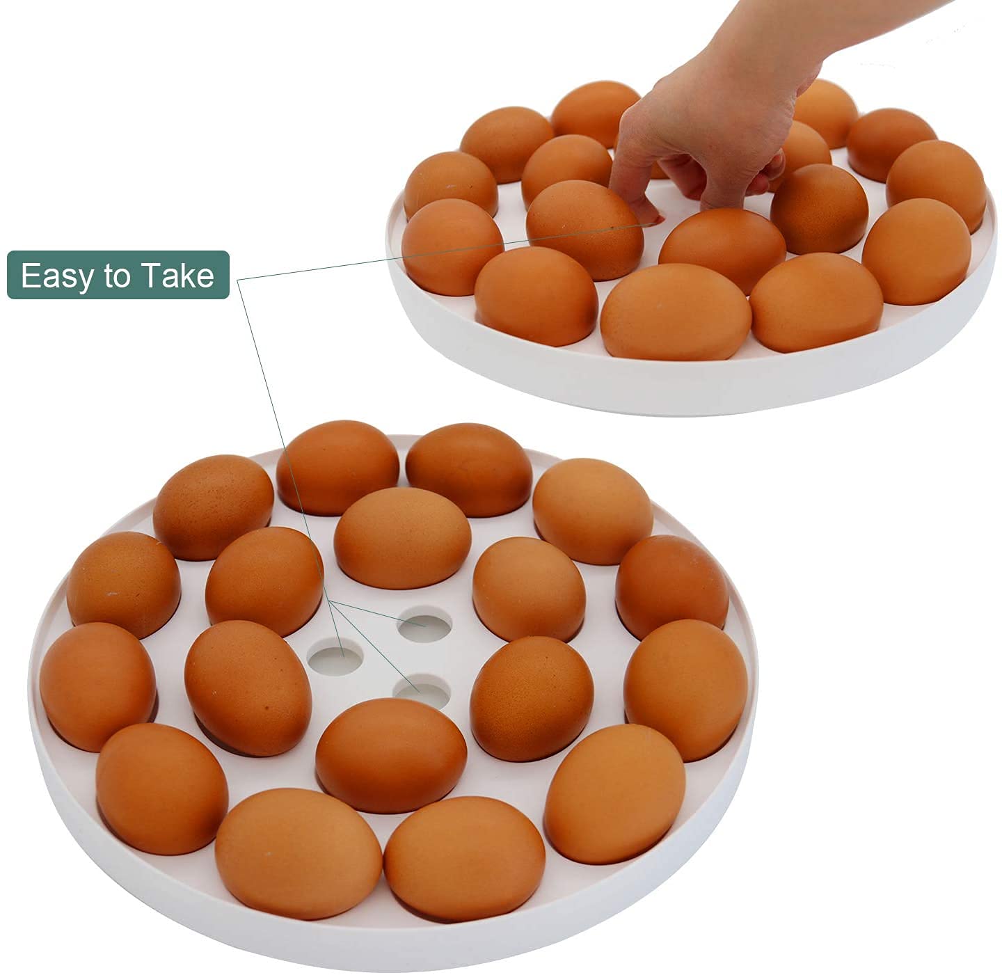 Feoowv 10 Inch Portable Pie Carrier With Lid And Tray 3-In-1 Round Cupcake Container Egg Holder Muffin Tart Cookie Keeper Food (