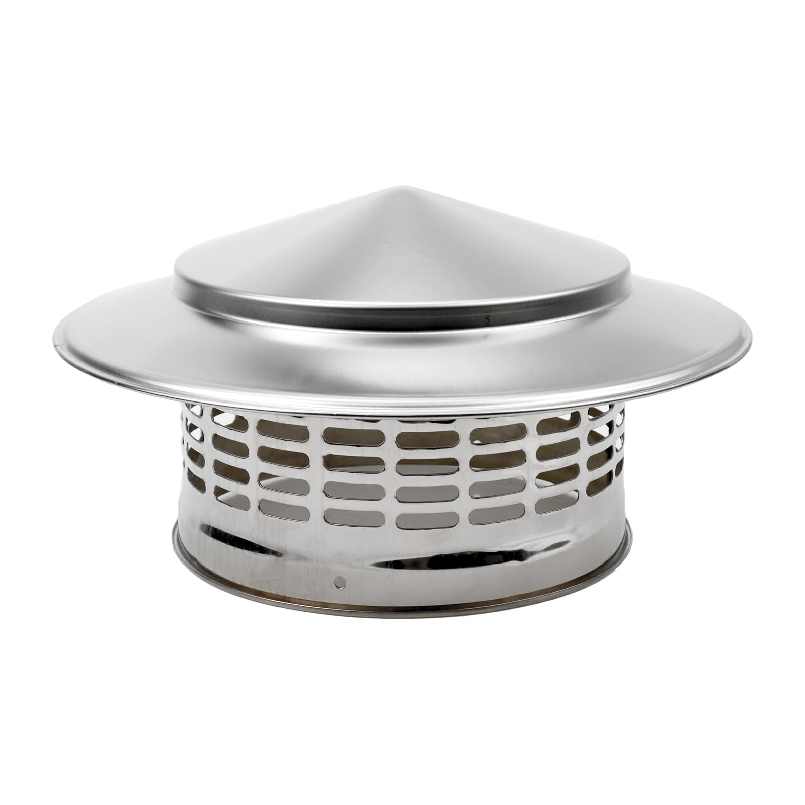 Antrader 6.3 Inch Cone Top Chimney Cap, Round Chimney Cap Chimney Cover Cap Chimney Cover Outside Roof Silver Fireplace Screen C