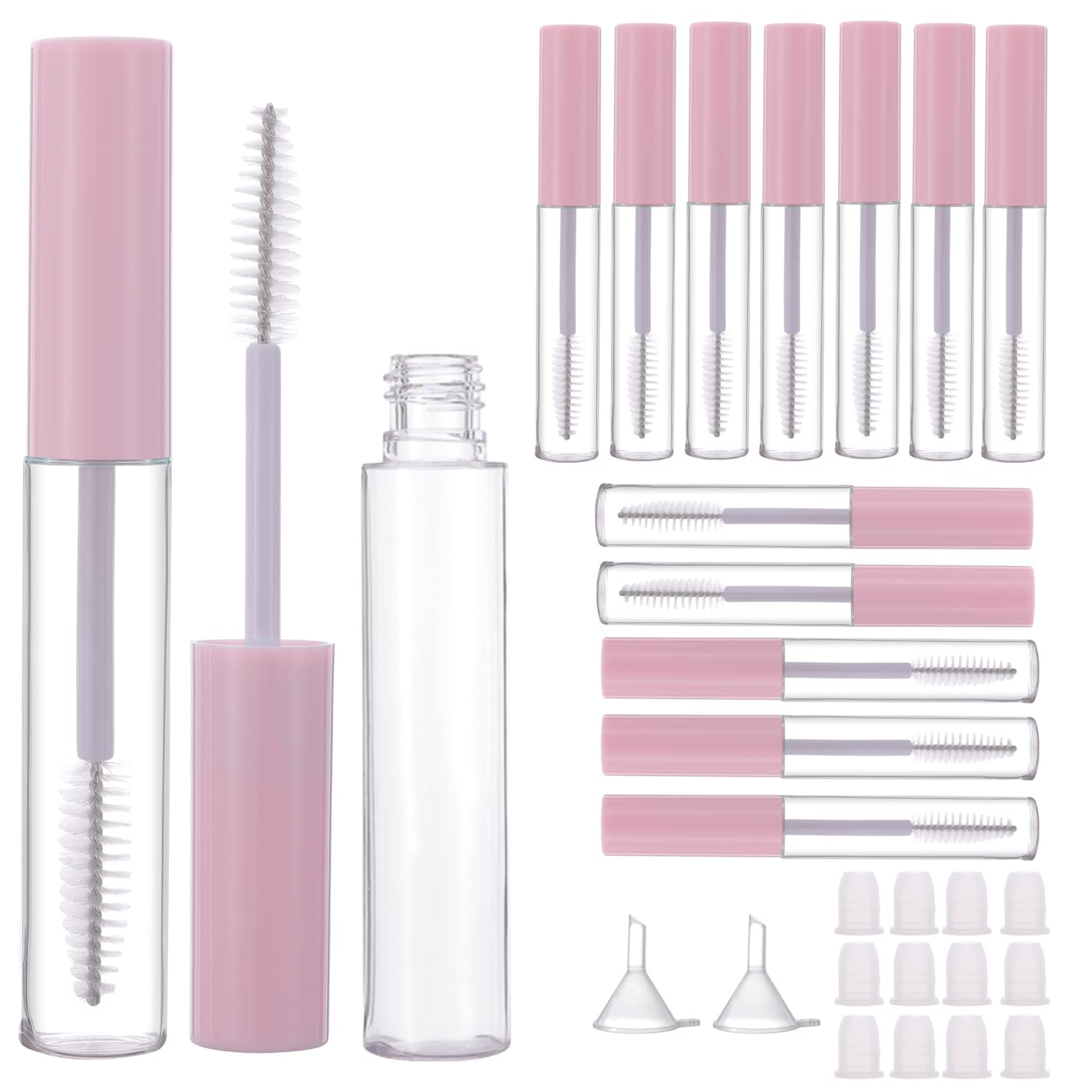 Yitou 12 Pcs 10Ml Empty Mascara Tube With Eyelash Wand For Castor Oil, Refillable Clear Bottle Sample Size Container For Eyelash