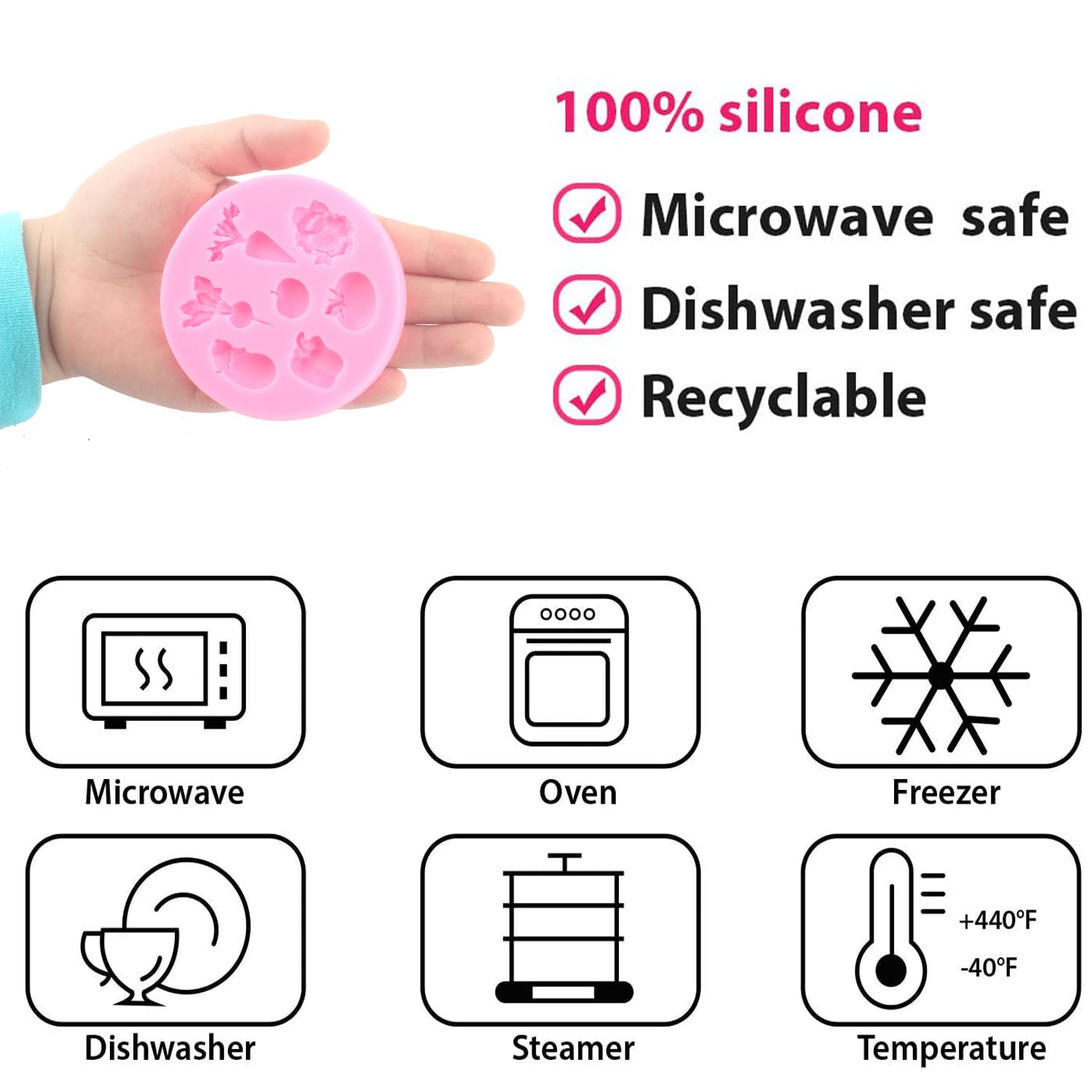 Mujiang Fruit Vegetable Silicone Molds Leaf Fondant Mold For Cake Cupcake Topper Decoration Chocolate Candy Clay Gum Paste Set O