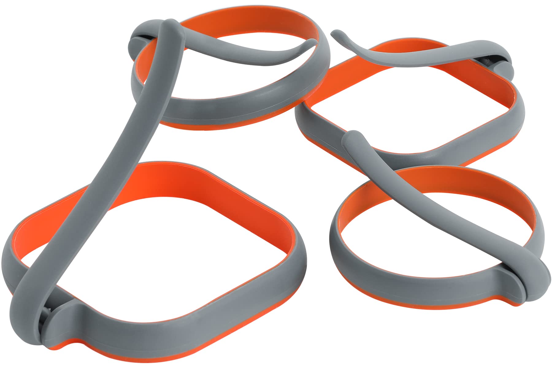 GOYLSER Silicone Egg Molds Set of 4 - Nonstick Pancake Rings in Gray, Includes 2 Round & 2 Square Shapes for Kids Cooking