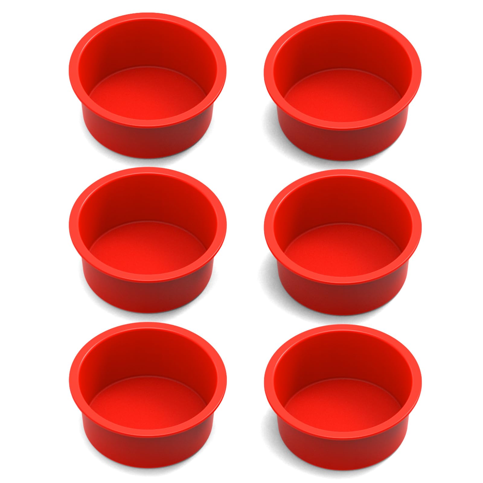 SILIVO 4 Inch Cake Pan (6 Pack) - Silicone Mini Smash Cake Pans, Nonstick Small Cake Pans for Smash Cake,Muffin and Egg Bites