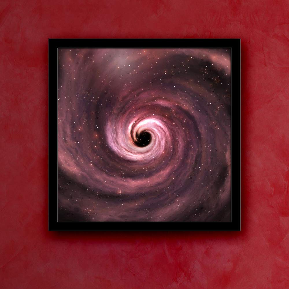 BOXD Digital Illustration of A Space Scene Painting Poster Black Frame 13 X 13Inch