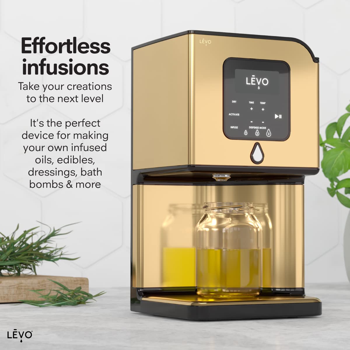 Levo Lux - Premium Herbal Oil Infusion Machine - Botanical Extractor - Herb Dryer, Decarboxylator, & Oil Infuser - Gourmet Edibl