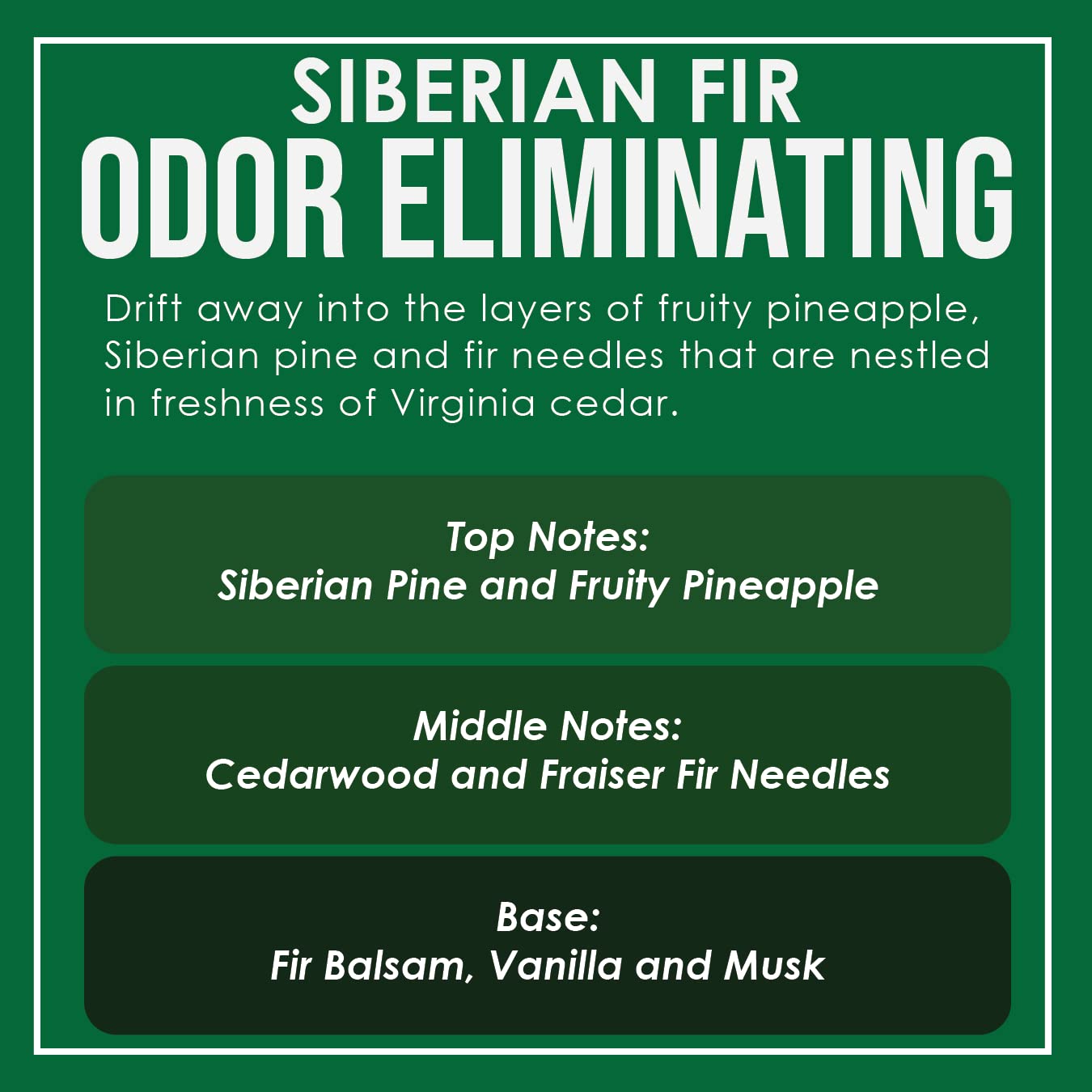 Siberian Fir Two Pack Odor Eliminating Highly Fragranced Candle - Eliminates 95% of Pet, Smoke, Food, and Other Smells Quickly -