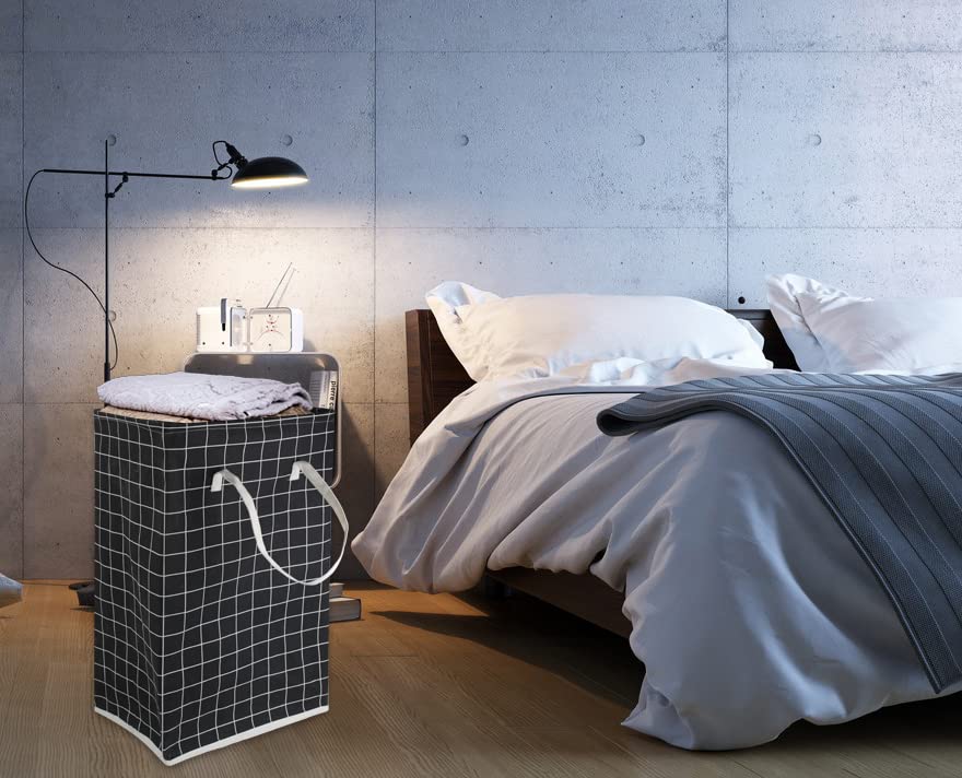 Hiyagon 75L Freestanding Laundry Basket,Large Collapsible Tall Clothes Laundry Hamper With Handles,Waterproof Toy Storage Bin Fo