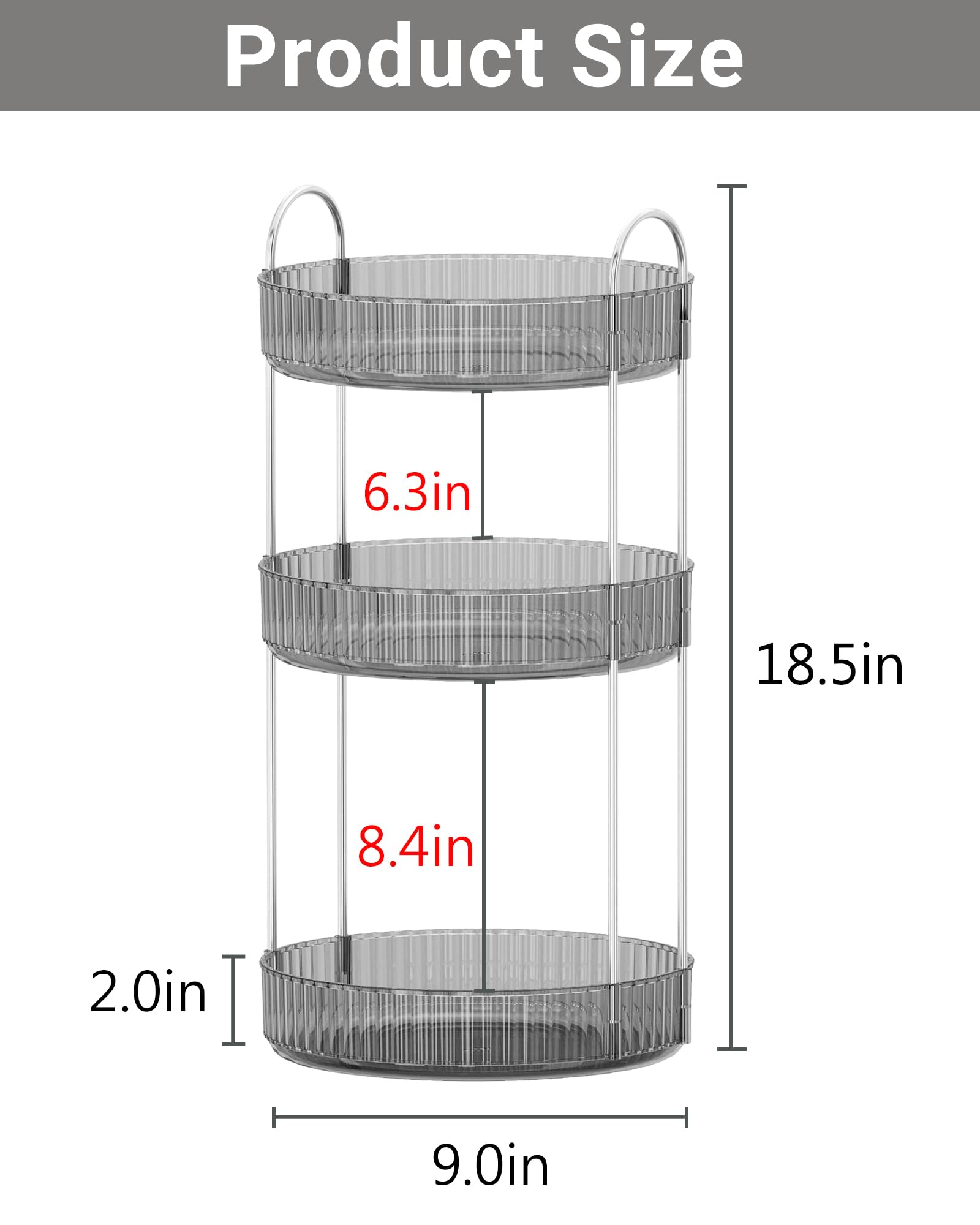 Asayuee 360 Rotating Makeup Organizer,3 Tier Large Capacity Make Up Organizers And Storage,Makeup Organizer For Bathroom,Cosmeti