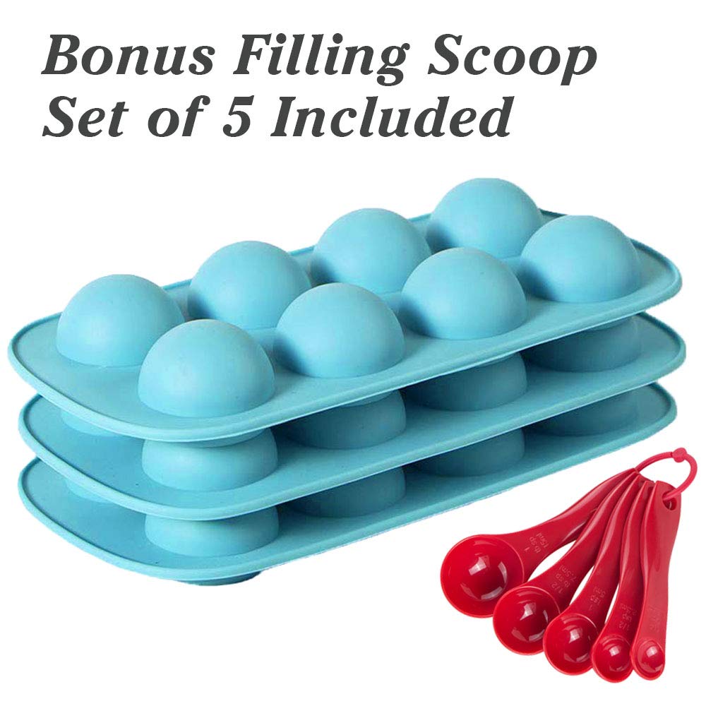 Webake Silicone Chocolate Candy Molds, Round Sphere Baking Molds For Cordial Truffle, Jello Pudding Ball Ice Cube Peanut Butter,