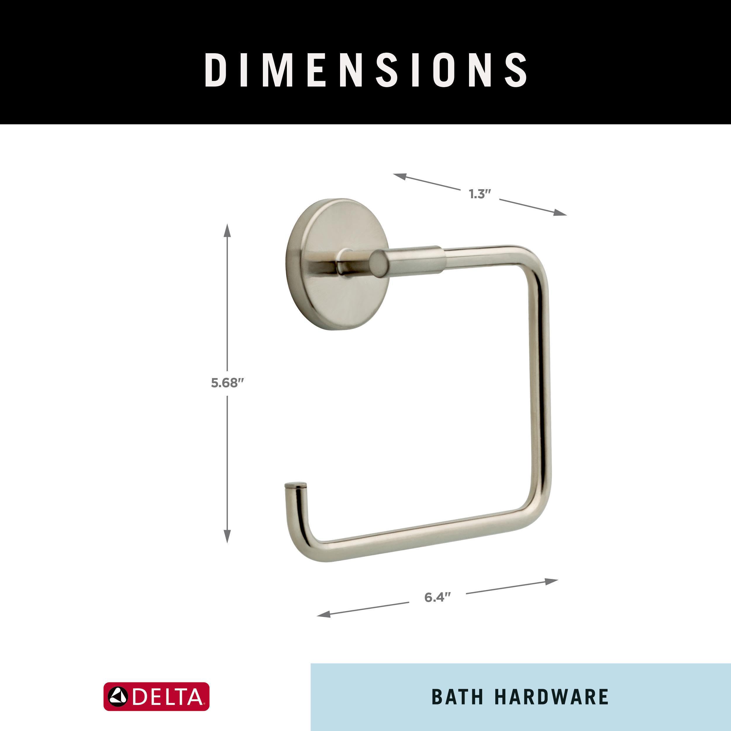Delta 759460-Ss Trinsic Wall Mount Square Open Towel Ring Bath Hardware Accessory In Stainless Steel