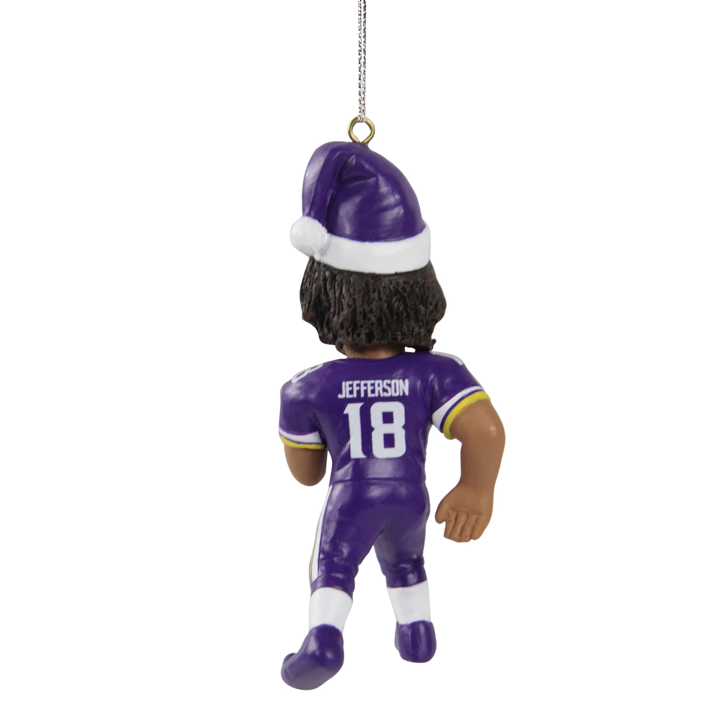 FOCO - NFL 4 Elf Player Resin Xmas Christmas Tree Team Ornament (Justin Jefferson - Minnesota Vikings)