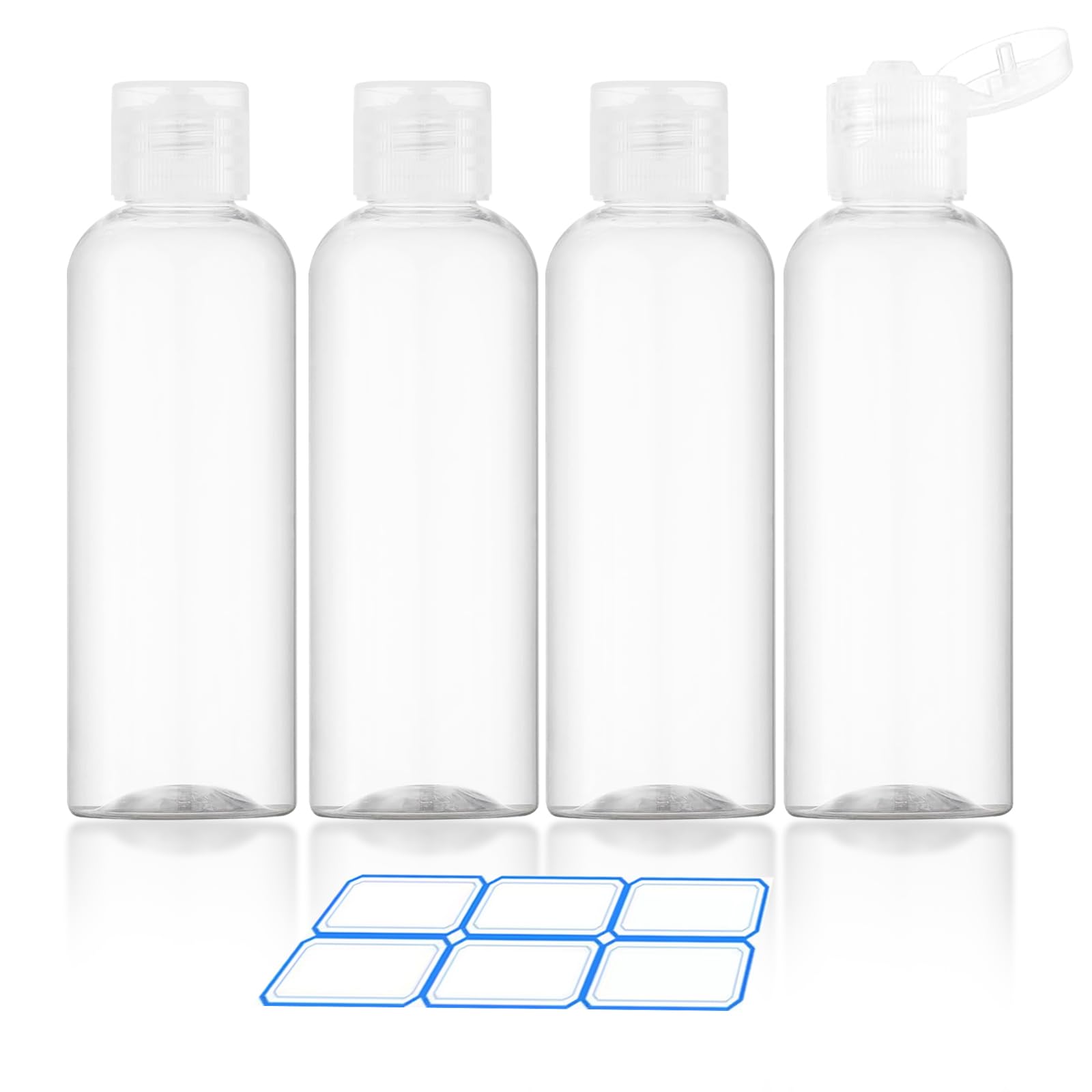 Dtdnzkn 4 Pack 3.4 Oz (100Ml) Tsa Approved Travel Bottles For Toiletries, Leak Proof Plastic Travel Essentials Accessories With