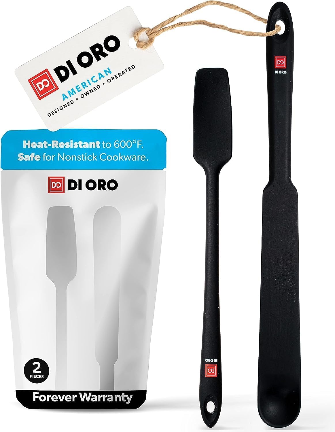 Di Oro Silicone Blender & Jar Spatulas - Rubber Spatulas Silicone Heat Resistant - Kitchen Spatulas Nonstick Cookware Safe - Sil