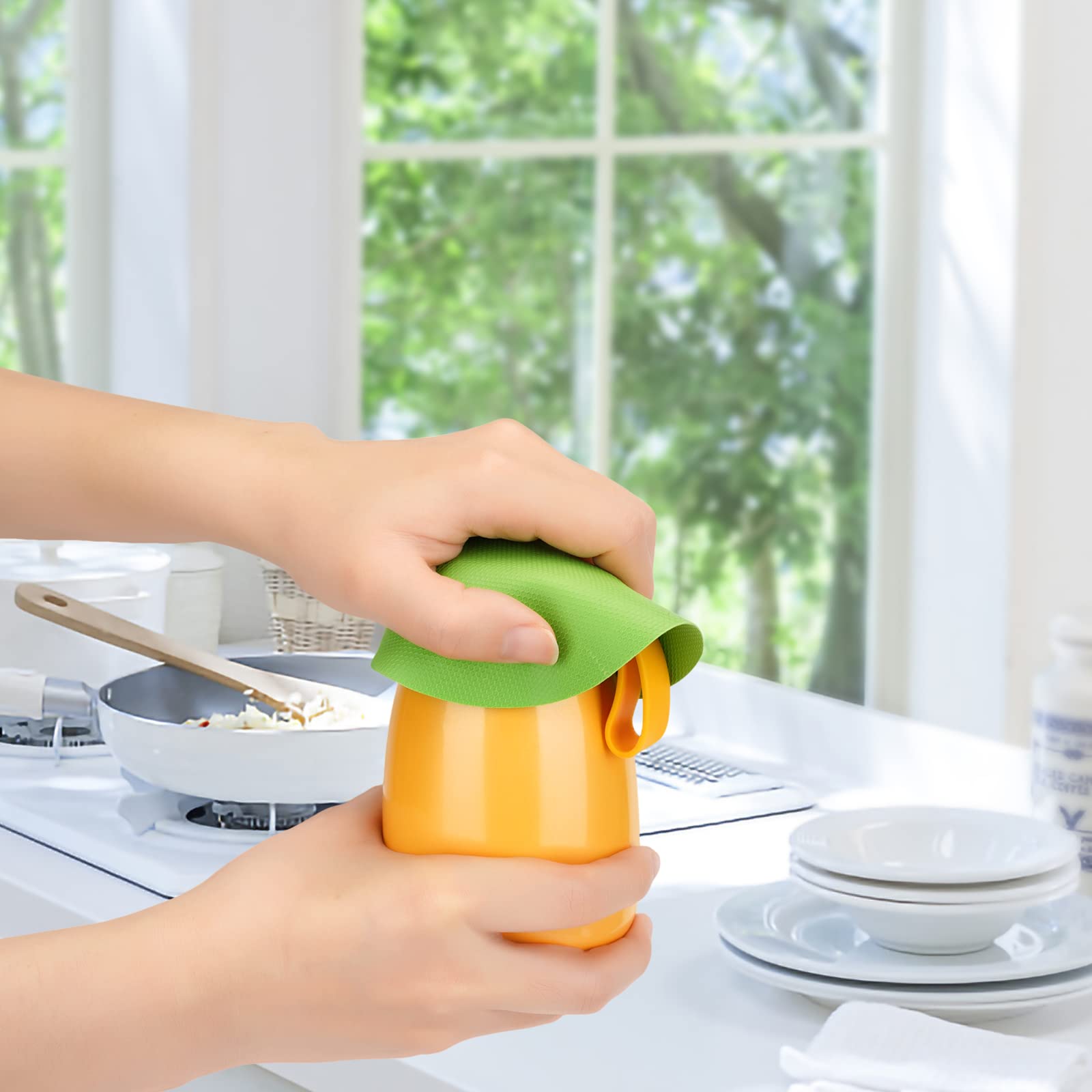 6Pcs Jar Opener Gripper Pads, Rubber Jar Grippers Multi-Function Kitchen Gadget Anti-Slip Coasters Bottle Lid Opener Jar Opener