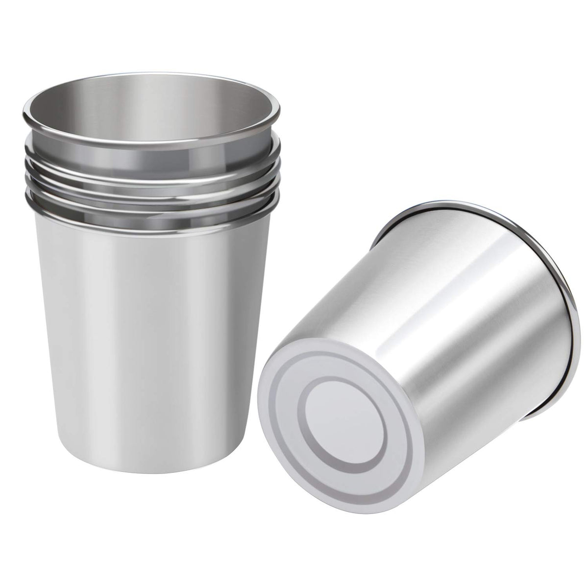 Ruisita 6 Pack 20 Oz Stainless Steel Cups Metal Shatterproof Stackable Pint Drinking Cups For Adults Or Kids (20 Oz/600 Ml)