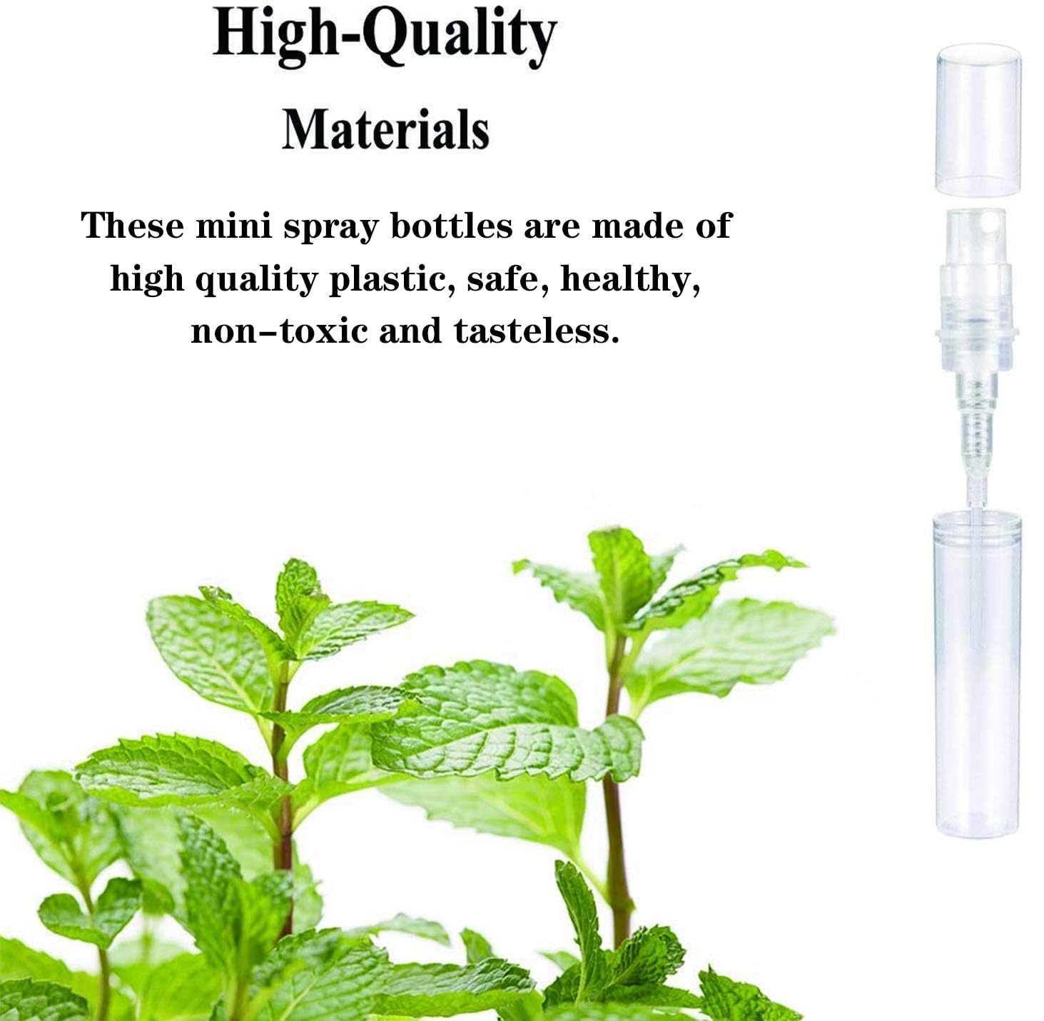 Csdtylh Mini Spray Bottles 100PCS 2ML Refillable Empty Clear Plastic Spray Bottles Perfume Mouthwash Atomizer Small Travel Size Aerosol Spray Bottle for Cleaning Essential Oils Toiletry