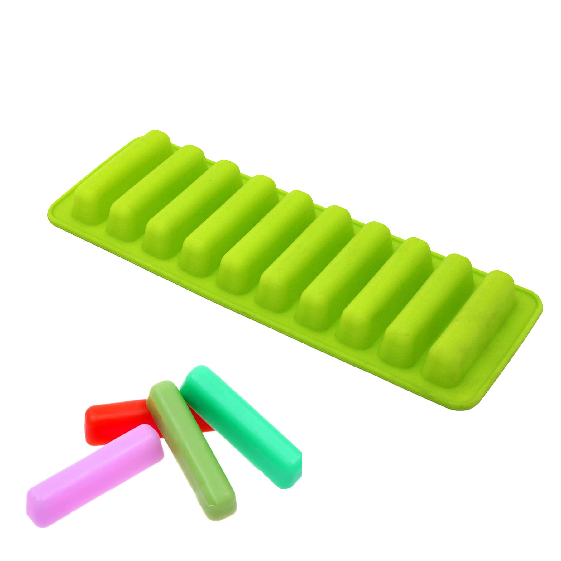 X-Haibei 3Inch Length Stick Bar Biscuit Chocolate Baking Jello Caramels Ice Cube Crayon Silicone Mold 1Oz Per Cell