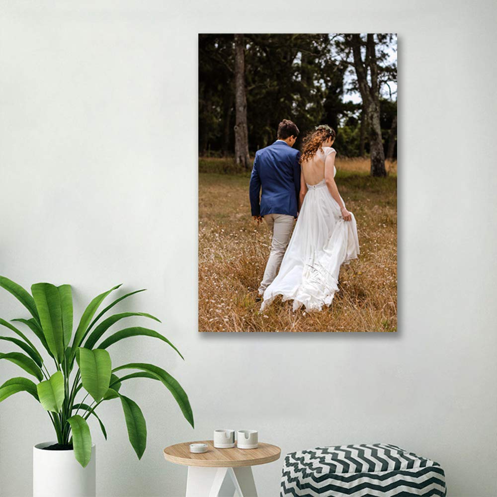 H5Print Custom Canvas Prints Personalized Wall Art With Your Wedding Photos/Pictures Digitally Printed - 36X24Inches