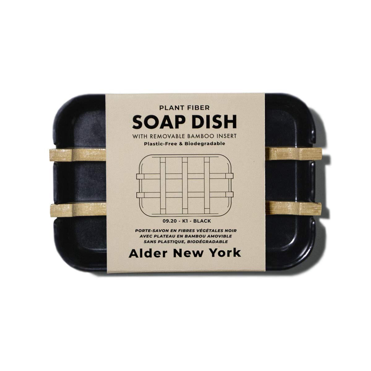 Alder New York Plant Fiber Soap Dish (Black)