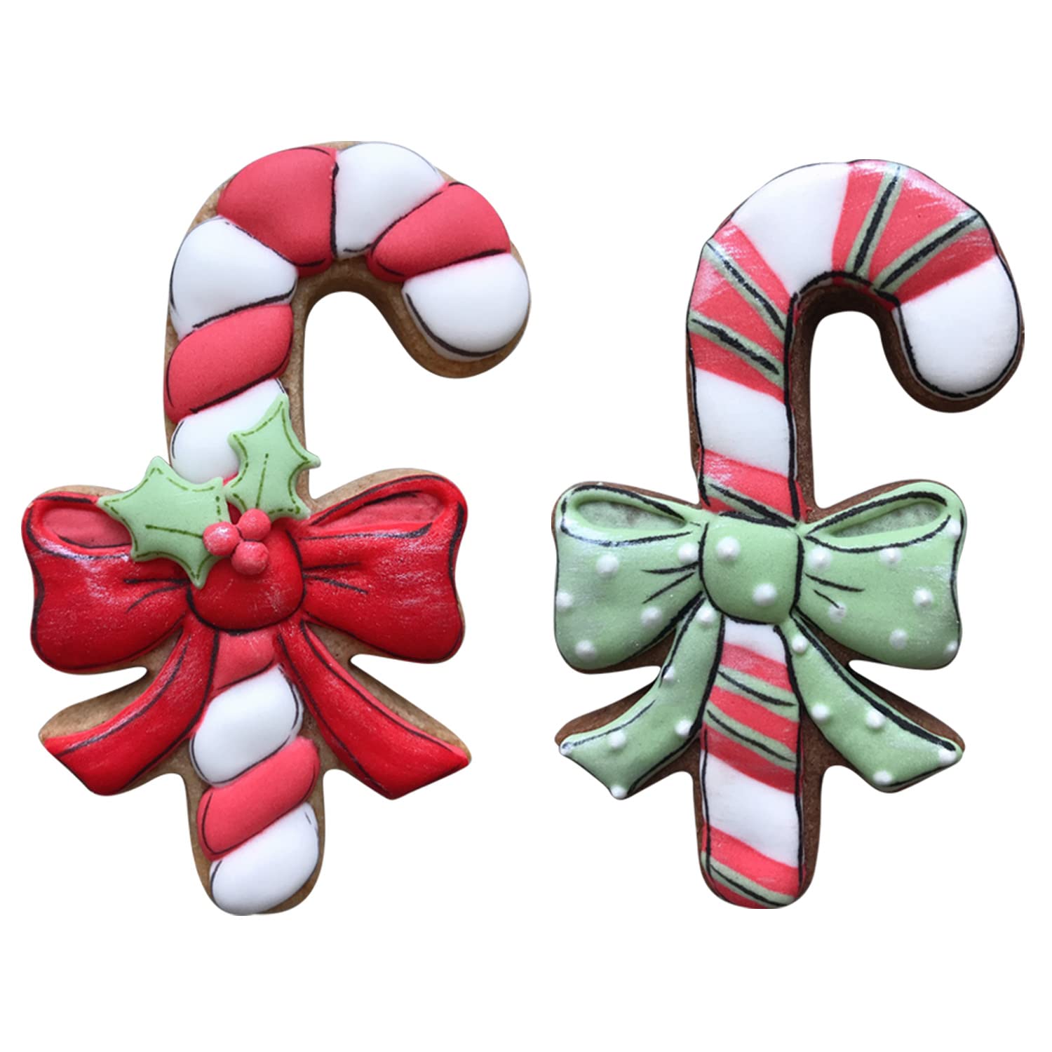 Liliao Christmas Candy Cane With Bow/Ribbon Cookie Cutter - 2.8 X 4.3 Inches - Stainless Steel