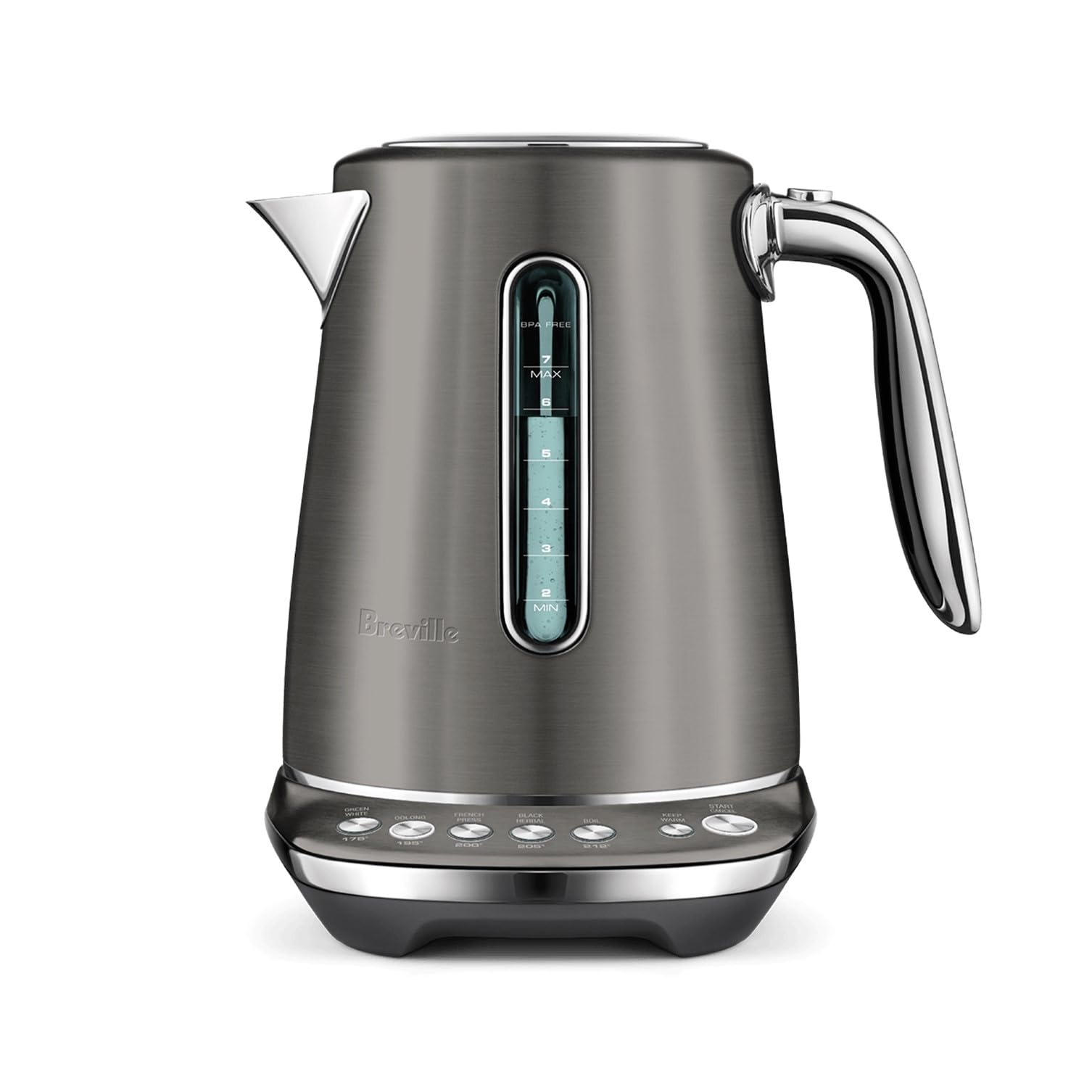 Breville BKE845BST Smart Kettle Luxe Water Heater, 7 Cup, Black Stainless Steel